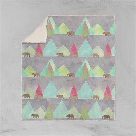 Modern Rustic Bears in Forest Sherpa Throw Blanket | Rustic blankets, Rustic bear, Modern rustic ...