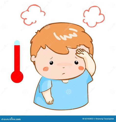 High Temperature Vector Illustration Symptoms Of The Disease And Sick
