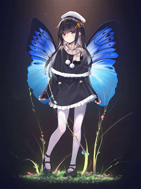 1080p Free Download Girl Wings Butterfly Anime Art Hd Phone