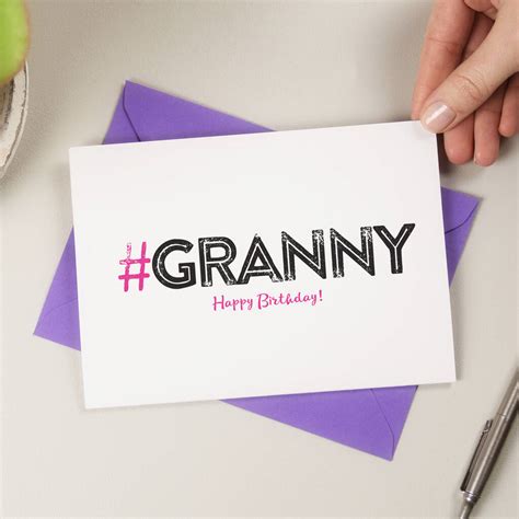 Hashtag Granny Birthday Card By A Is For Alphabet
