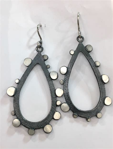 Oxidized Silver Earrings By Dahlia Kanner Smithklein Gallery