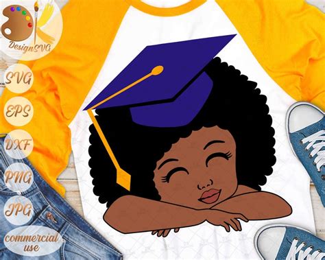Black Girl Graduation Svg Afro Girl Svg Black And Educated Etsy