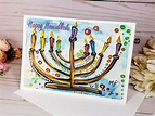 Hand Painted Happy Hanukkah Menorah Card Boxed Set of 6 | Etsy