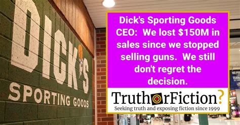 Did Dicks Sporting Goods Lose 150 Million After Reducing Gun Sales Truth Or Fiction