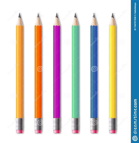 Set Of Colored Drawing Pencils Realistic Templates Vector Illustration