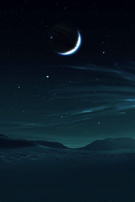 Moon Stars And Beautiful Image In 2019 Dark Phone