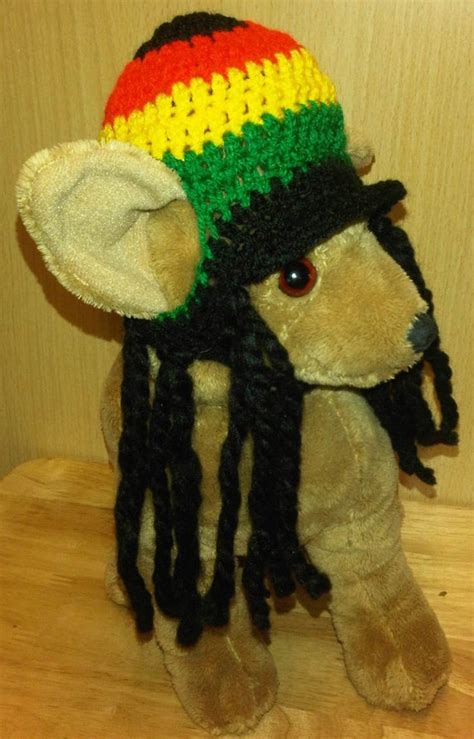 Slouchy Rasta Peak Cap Dog Hat With Or Without Dred Locks