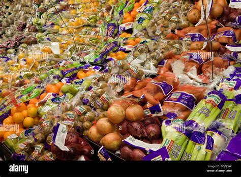 Fruit And Vegetable Section In Supermarket Stock Photo Alamy
