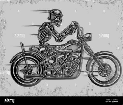 Illustration About Skeleton Riding Motorcycle Stock Photo Alamy