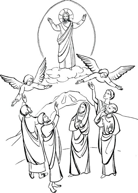 Jesus Ascension Coloring Page At Getdrawings Free Download