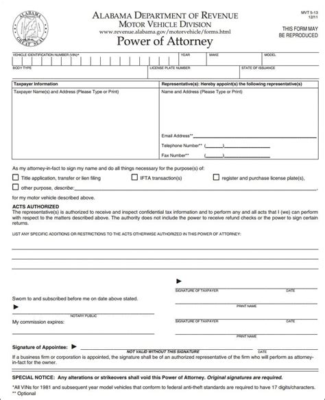 Free Alabama Power Of Attorney Forms