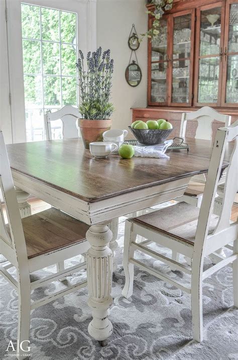 Staining your rustic farmhouse dining table. Antique Dining Table Updated with Chalk Paint | Antique ...