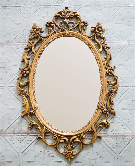 Large Rococo Mirror Vintage French Baroque Gold Mirror Oval Baroque