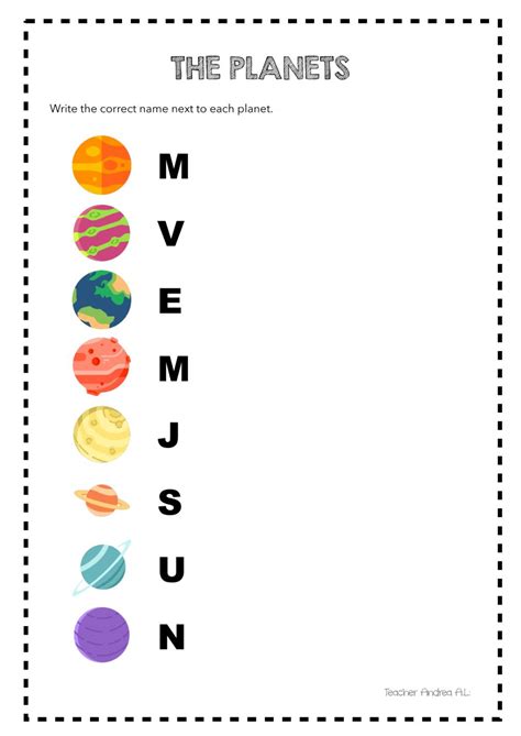 The Planets Worksheet