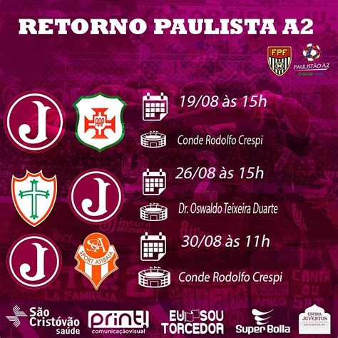 FPF divulga Tabela de Retorno do Paulista A2 Clube Atlético Juventus