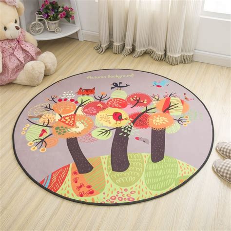 Simple Style Round Carpet Kids Rug For Bedroom Bedside Rug Tapeta Baby