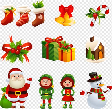 Cartoon Christmas Decorations Character Festive Elements Decoration Png