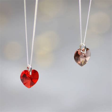 Swarovski Crystal Valentine Heart Necklace Etsy