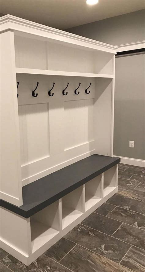 Adding upper cubbies to mudroom bench. Entryway locker perfect for any Mudroom 78 Tallx68 widex18 ...