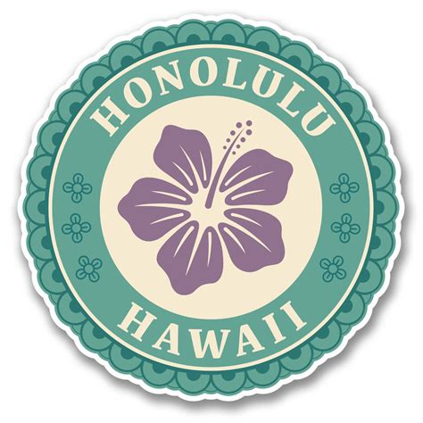 2 x 10cm honolulu hawaii oahu vinyl sticker travel luggage laptop car tag 6388 surf stickers