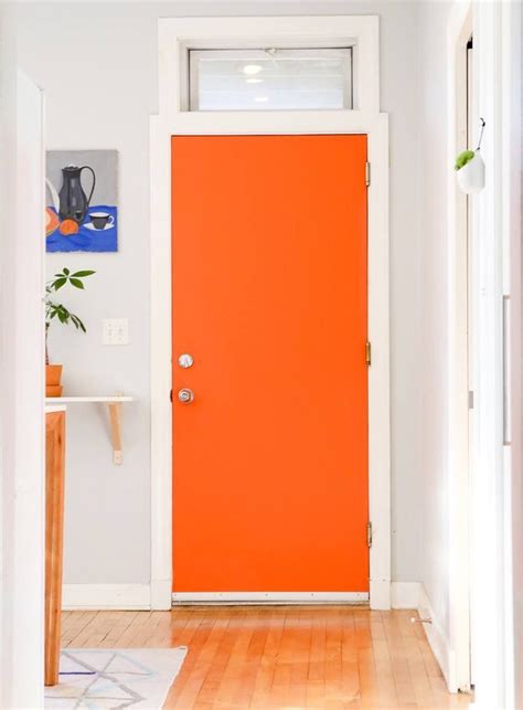 Bright Orange Door Interior Door Color Chicago Apartment Painted