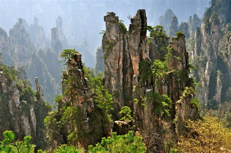 Landscape Cliff Nature Rock Formation Trees Wallpapers Hd Desktop