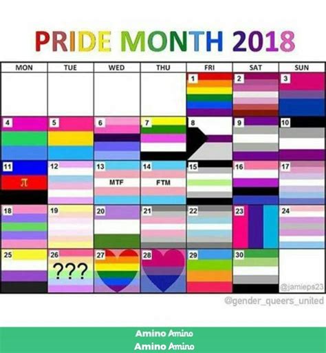 Pride June Calendar Daily Calendar Calendar View