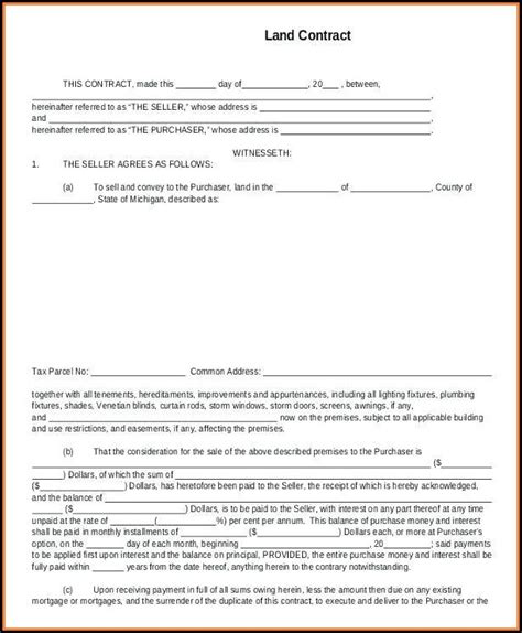 Free Land Contract Forms Indiana Template 2 Resume Examples Xm1e7pb3rl