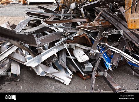 Scrap Metal Waste Of Iron And Aluminum For Recycling At A Demolished