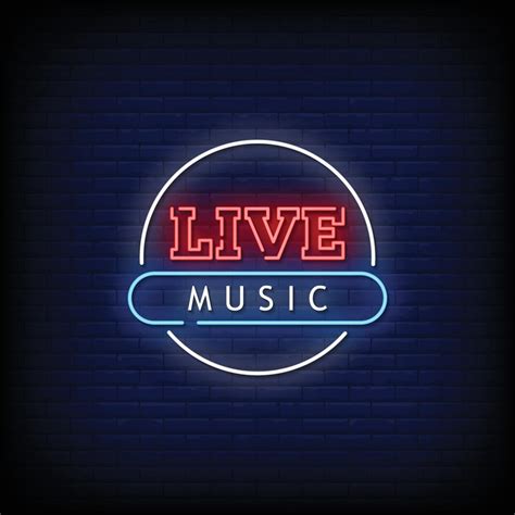 Live Music Neon Signs Style Text Vector 2755872 Vector Art At Vecteezy