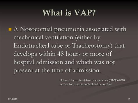 Ventilator Associated Pneumonia Vap