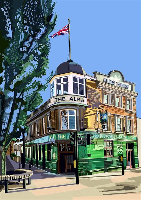 The Alma Wandsworth London Illustration Print By Tomartacus