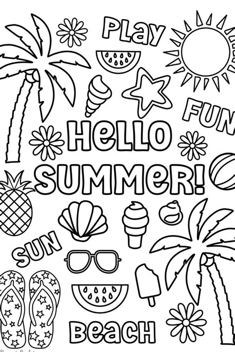 Summer Coloring Pages 16 Printable Sheets Simple To Draw Easy For