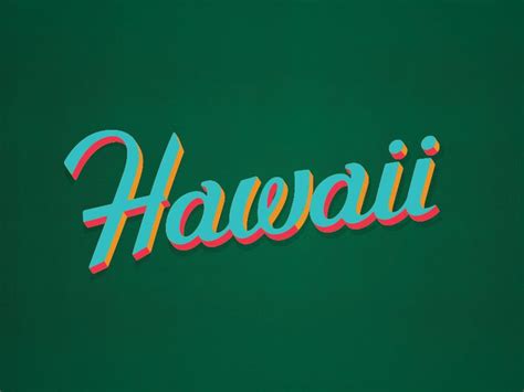 Hawaii Script Hawaii Hawaii Logo Lettering Design
