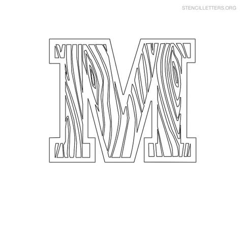 Letter M Printable Alphabet Stencil Templates Stencil Letters Org