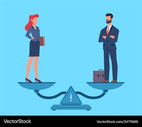 Gender Equality Man And Woman In Business Vector Image