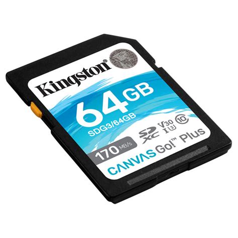Kingston Sdg364gb Canvas Go Plus Sd Memory Card 64gb Rapid Online