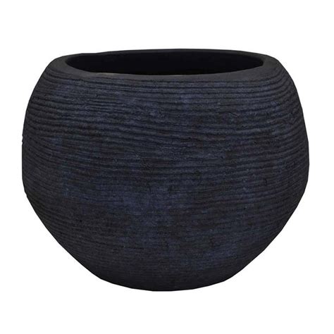 blue orange pottery medium blue textured ball clay planter shop pots and planters at h e b