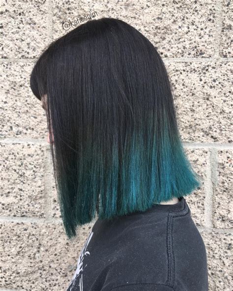 Brown Hair With Blue Dip Dye