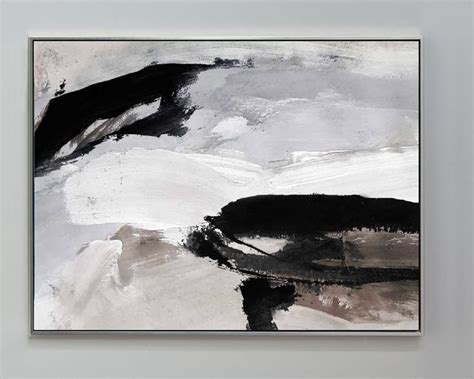 An Abstract Painting With Black And White Colors