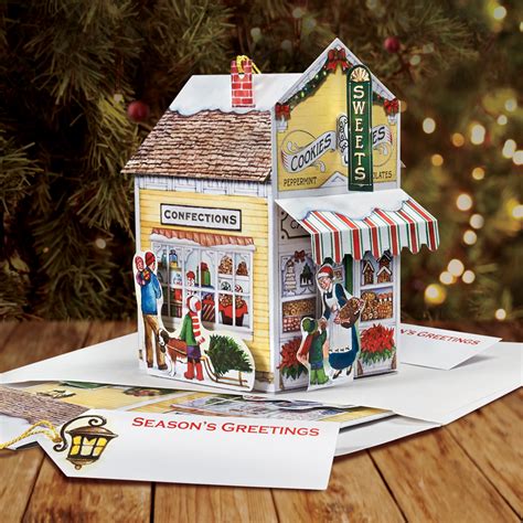 Sweet Shop Pop Up Christmas Card Ornament Graphics3 Inc