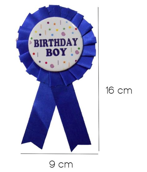 Birthday Boy Ribbon Badge For Birthday Party Blue Pack Of 1 Buy