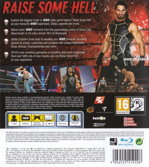 Wwe 2k16 Cover Or Packaging Material Mobygames