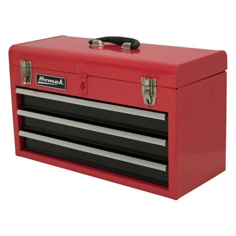 Homak® Rd01032101 3 Drawer Steel Red Portable Tool Boxchest 205 W
