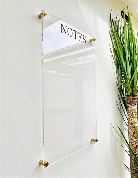 Acrylic Notes Board For Wall Dry Erase Board Lucite Clear Etsy Office