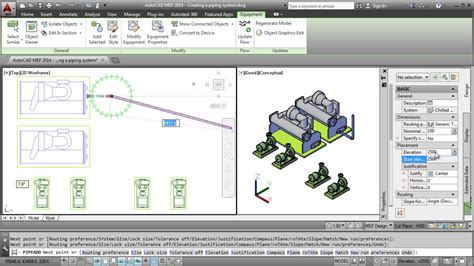 Autocad Mep 2014 Creating A Piping System Youtube