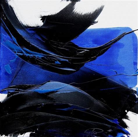 Jean Soyer Black And Blue On White Background Squared