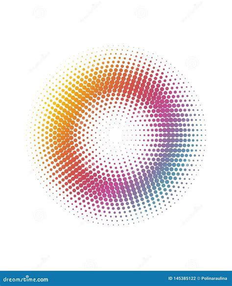 Abstract Colorful Rainbow Halftone Circle Dots Pattern Background