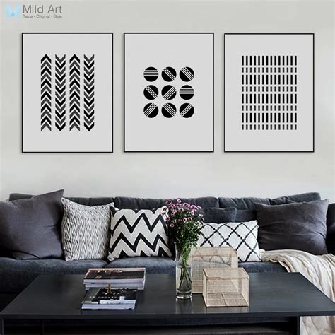 Black White Modern Abstract Geometric Shape Prints Posters Nordic