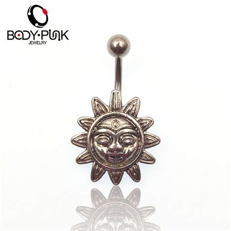 Body Punk Trendy 316l Surgical Steel Sun Sexy Navel Bar Belly Button Rings Body Navel Piercing